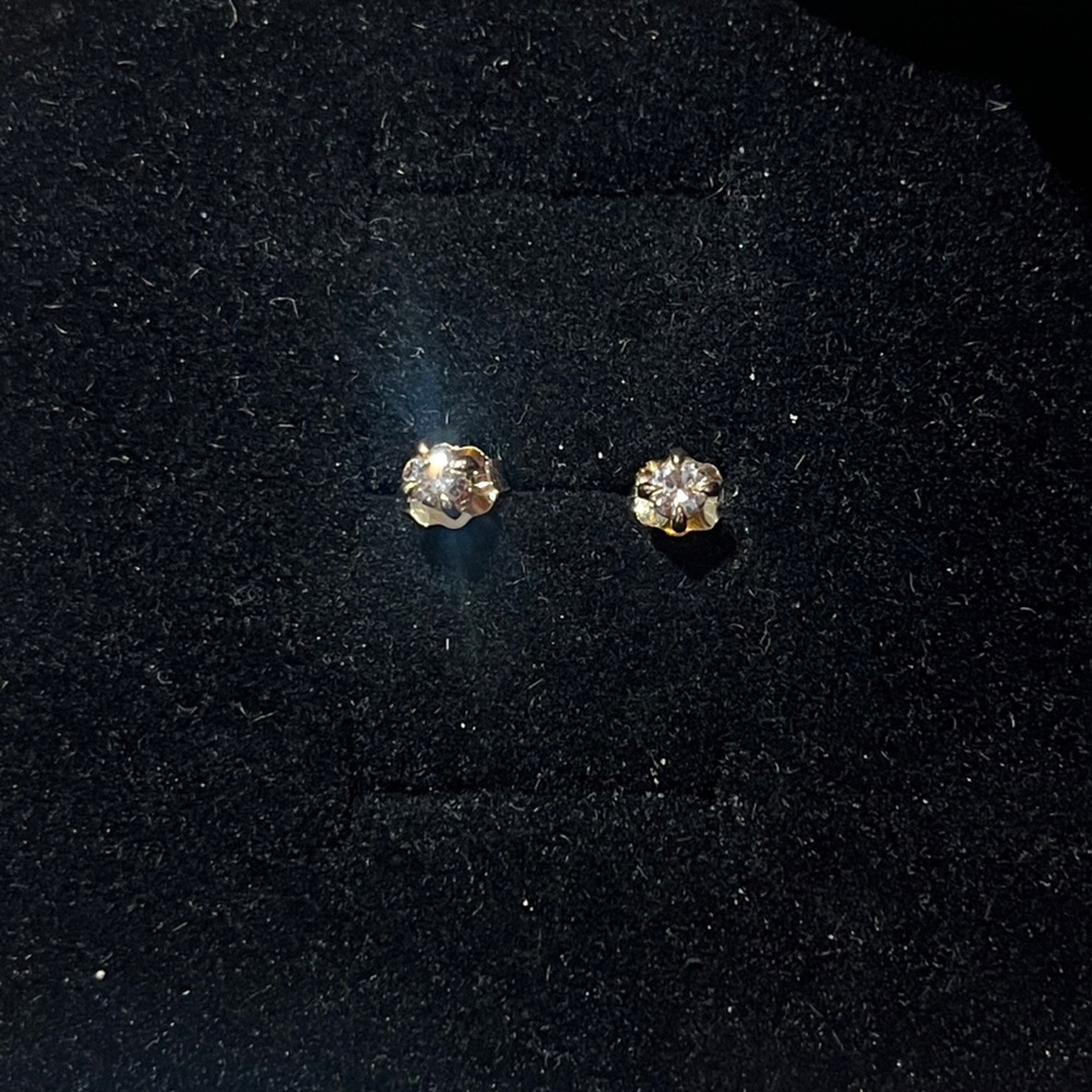 Catbird Angel Hair Diamond Stud, Sparkler, Yellow Gold